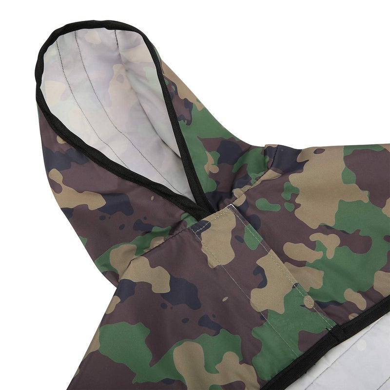 HDE Dog Raincoat Jacket Reflective Adjustable Hooded Pet Poncho Rain Coat with Leash Hole for Small to X-Large Dogs Camo - M - Image 4